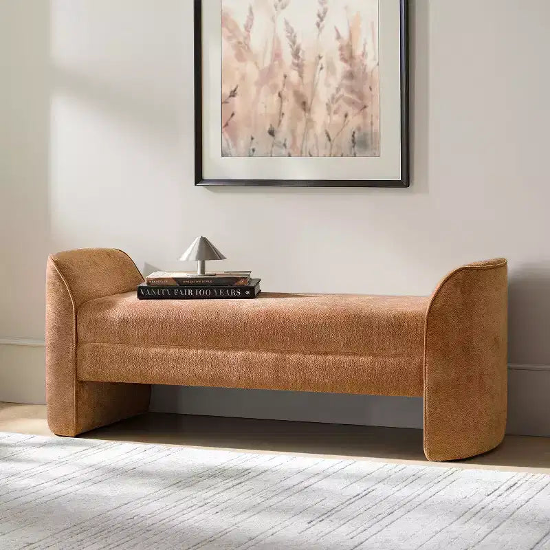 Banc moderne Donna en tissu chenille|HULALA HOME-BEIGE
