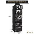 Lot de 2 porte-chapeaux suspendus pour placard, organisateur de chapeaux de cowboy à 6 étagères, anti-poussière et pliable, facile à suspendre et sans perçage, pour dortoir et appartement