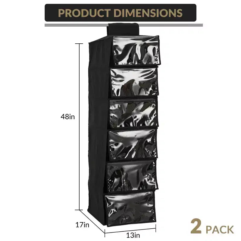 Lot de 2 porte-chapeaux suspendus pour placard, organisateur de chapeaux de cowboy à 6 étagères, anti-poussière et pliable, facile à suspendre et sans perçage, pour dortoir et appartement