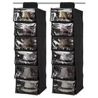 Lot de 2 porte-chapeaux suspendus pour placard, organisateur de chapeaux de cowboy à 6 étagères, anti-poussière et pliable, facile à suspendre et sans perçage, pour dortoir et appartement