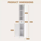 Meuble haut de salle de bain étroit de 170 cm avec 3 étagères ouvertes. Résistant à l'eau, autoportant et peu encombrant pour la salle de bain, la cuisine ou le couloir (blanc)