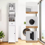 Meuble haut de salle de bain étroit de 170 cm avec 3 étagères ouvertes. Résistant à l'eau, autoportant et peu encombrant pour la salle de bain, la cuisine ou le couloir (blanc)