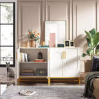 Bahut Lantine moderne blanc avec 4 portes et étagères réglables