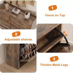 Meuble à chaussures avec 6 tiroirs basculants, meuble à chaussures en bois avec étagères réglables, organiseur de rangement à chaussures à 3 niveaux pour entrée, couloir, salon