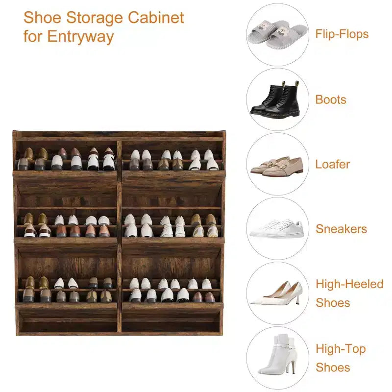 Meuble à chaussures avec 6 tiroirs basculants, meuble à chaussures en bois avec étagères réglables, organiseur de rangement à chaussures à 3 niveaux pour entrée, couloir, salon