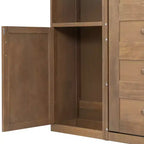 Lit escamotable en bois Whisen Queen et lit pliant avec étagères de rangement et armoires