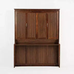 Lit escamotable Whisen Queen Wood Murphy, armoire de lit mural escamotable avec vérins à gaz (améliorés) - Noyer