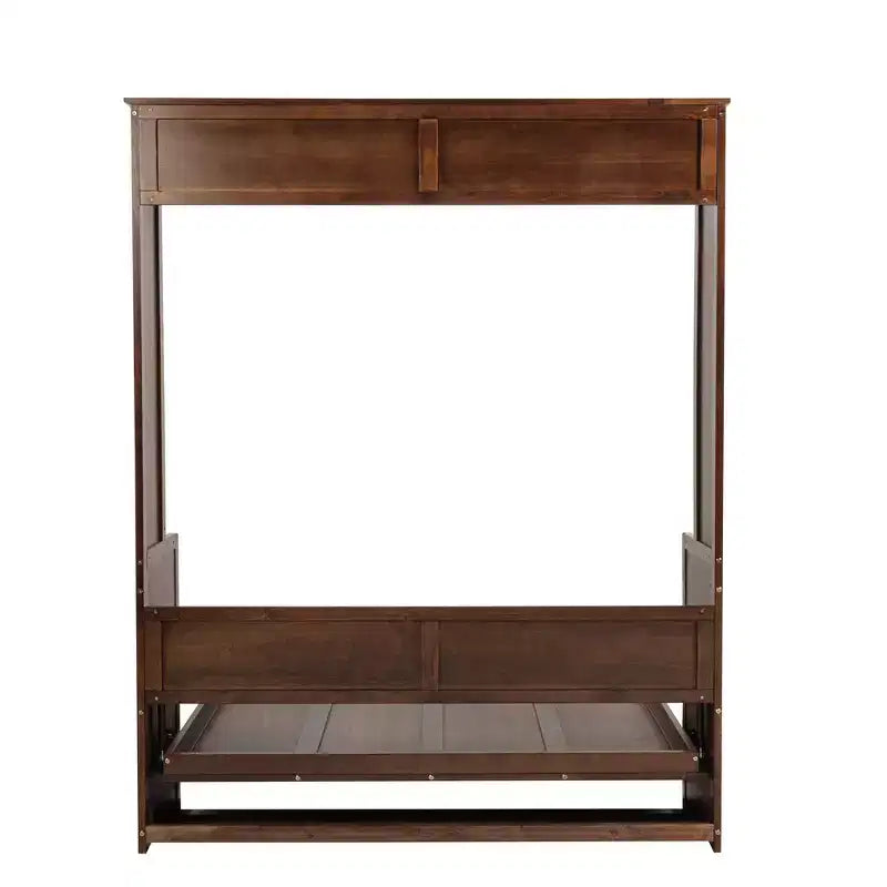 Lit escamotable Whisen Queen Wood Murphy, armoire de lit mural escamotable avec vérins à gaz (améliorés) - Noyer