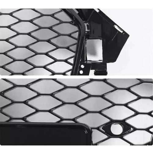 Acekool Audi A4 B8PA Front Grille 8K0853651E, Glossy Black Honeycomb Mesh, ABS Replacement, European Model, No Logo Front Bumper Upgrade