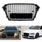 Acekool Calandre avant Audi A4 B8PA 8K0853651E, maille nid d'abeille noire brillante, remplacement ABS, modèle européen, mise à niveau pare-chocs avant sans logo