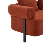 Canapé moderne 3 places orange de 78 pouces avec coussins moelleux, pour salon ou chambre à coucher