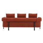 Canapé moderne 3 places orange de 78 pouces avec coussins moelleux, pour salon ou chambre à coucher