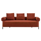 Canapé moderne 3 places orange de 78 pouces avec coussins moelleux, pour salon ou chambre à coucher