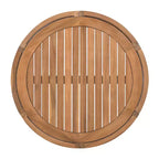 Table basse d'extérieur 70 cm en bois d'acacia avec accents en corde tressée, style bohème, pour patio