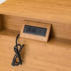 Table de chevet avec 2 tiroirs, façades miroir et station de charge intégrée