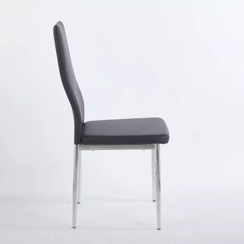 Ensemble de salle à manger 5 pièces style Mid-Century avec plateau en verre et pieds en métal pour 4 à 6 personnes, fait aussi office de table basse
