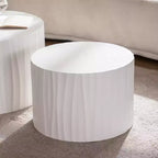 Ensemble de 2 tables basses gigognes rondes avec motifs en relief faits à la main pour salon