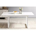 Square Extendable Dining Table with Metal Leg and MDF Top, Modern Space-Saving Design for Kitchen or Living Room