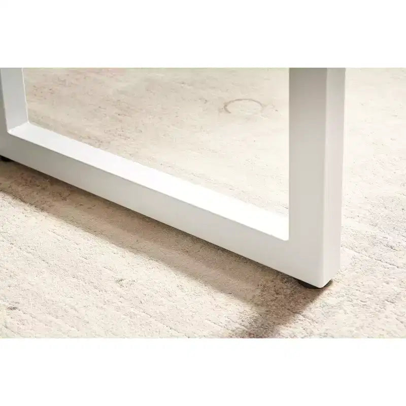 Table à manger carrée extensible avec pied en métal et plateau en MDF, design moderne et compact pour cuisine ou salon