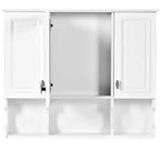 Meuble-lavabo GDFStudio Dominic 35 avec miroir mural et 3 étagères ouvertes