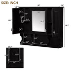 Meuble-lavabo GDFStudio Dominic 35 avec miroir mural et 3 étagères ouvertes