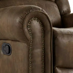Fauteuil inclinable pivotant et coulissant en microfibre à têtes de clou Wayne - iNSPIRE Q