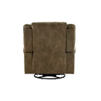 Fauteuil inclinable pivotant et coulissant en microfibre à têtes de clou Wayne - iNSPIRE Q