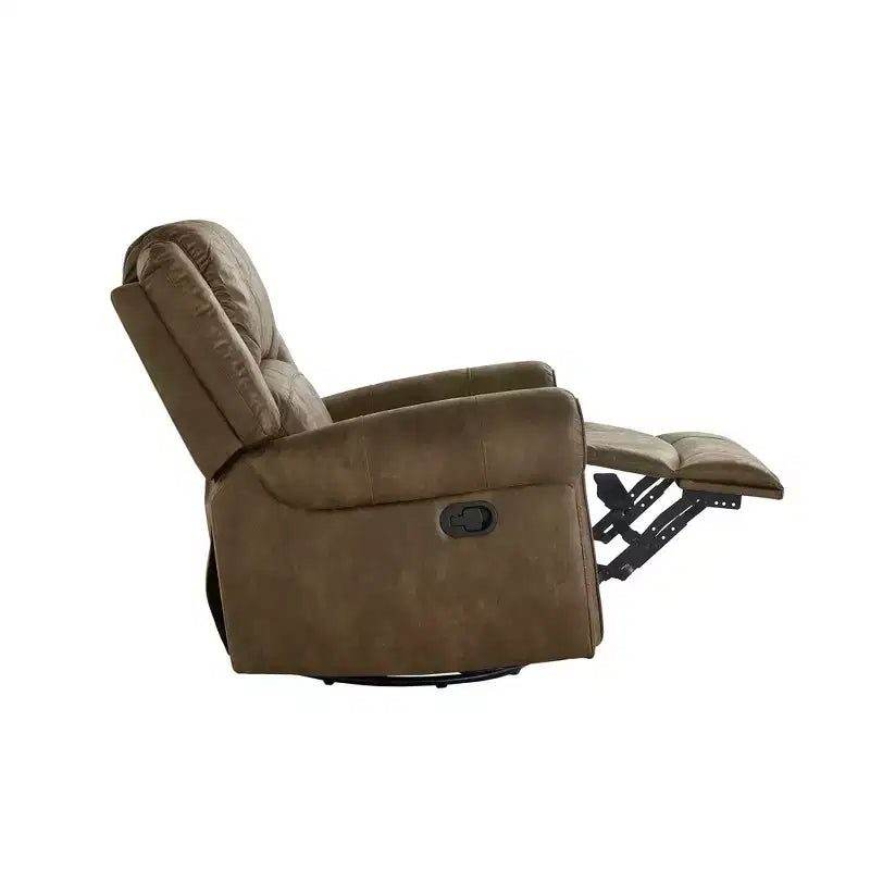 Fauteuil inclinable pivotant et coulissant en microfibre à têtes de clou Wayne - iNSPIRE Q
