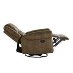 Fauteuil inclinable pivotant et coulissant en microfibre à têtes de clou Wayne - iNSPIRE Q