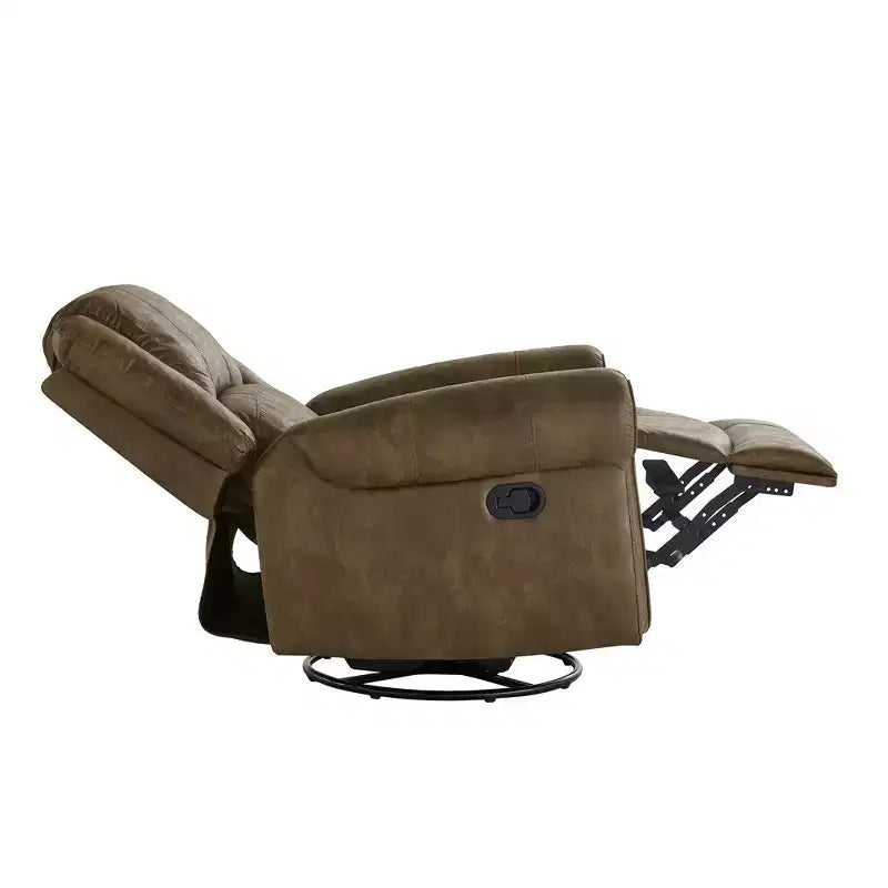 Fauteuil inclinable pivotant et coulissant en microfibre à têtes de clou Wayne - iNSPIRE Q