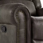 Fauteuil inclinable pivotant et coulissant en microfibre à têtes de clou Wayne - iNSPIRE Q