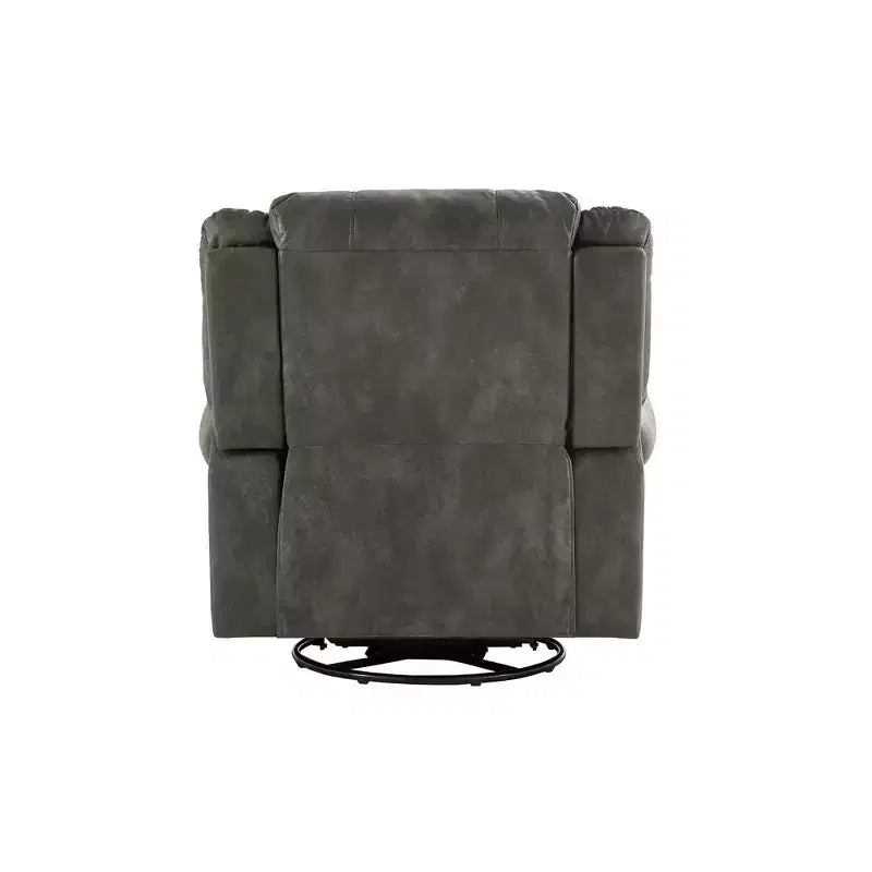 Fauteuil inclinable pivotant et coulissant en microfibre à têtes de clou Wayne - iNSPIRE Q