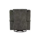 Fauteuil inclinable pivotant et coulissant en microfibre à têtes de clou Wayne - iNSPIRE Q