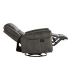 Fauteuil inclinable pivotant et coulissant en microfibre à têtes de clou Wayne - iNSPIRE Q