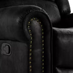 Fauteuil inclinable pivotant et coulissant en microfibre à têtes de clou Wayne - iNSPIRE Q
