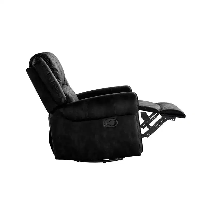Fauteuil inclinable pivotant et coulissant en microfibre à têtes de clou Wayne - iNSPIRE Q