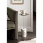 Table d'appoint Kate and Laurel Joya en bois sculpté et métal, 10x10x22, blanc