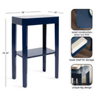 Table d'appoint en bois Talcott de Kate et Laurel, 16x10x25, bleu marine