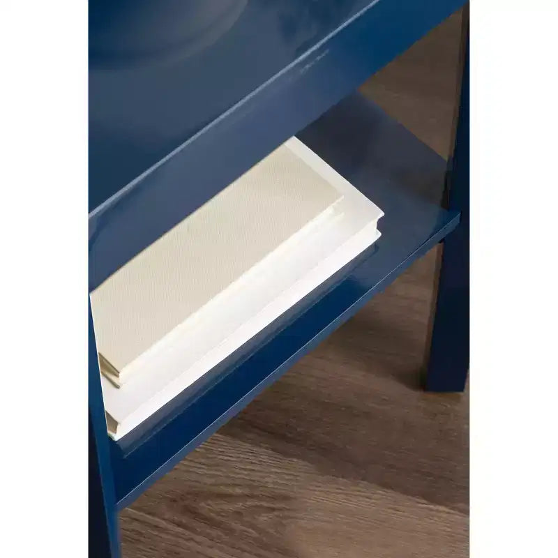 Table d'appoint en bois Talcott de Kate et Laurel, 16x10x25, bleu marine