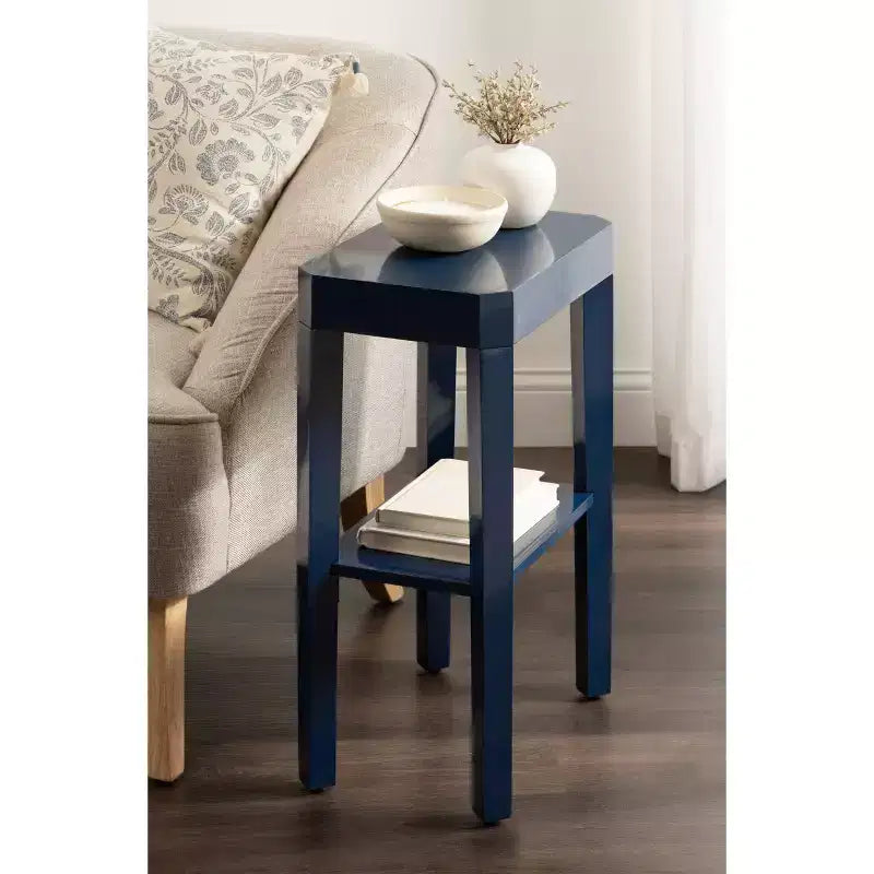 Table d'appoint en bois Talcott de Kate et Laurel, 16x10x25, bleu marine