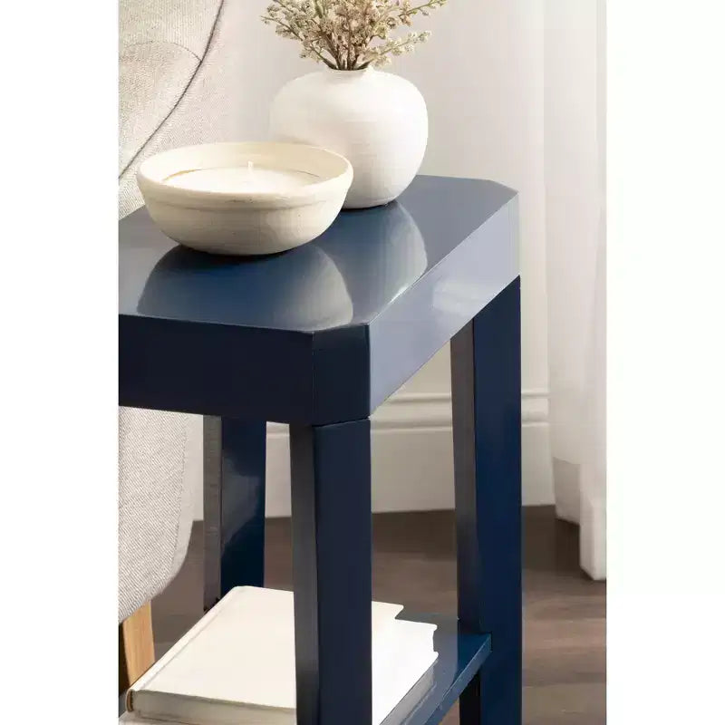 Table d'appoint en bois Talcott de Kate et Laurel, 16x10x25, bleu marine