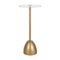 Kate and Laurel Acari Round Drink Table, 10x22, Gold