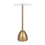 Kate and Laurel Acari Round Drink Table, 10x22, Gold