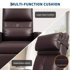 Fauteuil inclinable en cuir PU ergonomique avec inclinaison réglable, siège rembourré, accoudoirs larges, dossier haut et poches latérales, adapté aux adultes.