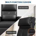 Fauteuil inclinable en cuir PU ergonomique avec inclinaison réglable, siège rembourré, accoudoirs larges, dossier haut et poches latérales, adapté aux adultes.