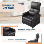 Fauteuil inclinable en cuir PU ergonomique avec inclinaison réglable, siège rembourré, accoudoirs larges, dossier haut et poches latérales, adapté aux adultes.