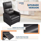 Fauteuil inclinable en cuir PU ergonomique avec inclinaison réglable, siège rembourré, accoudoirs larges, dossier haut et poches latérales, adapté aux adultes.
