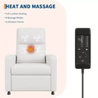 Fauteuil inclinable en cuir PU ergonomique avec inclinaison réglable, siège rembourré, accoudoirs larges, dossier haut et poches latérales, adapté aux adultes.