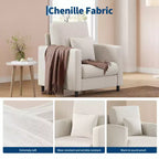 Canapé lounge Une chaise rembourrée moderne adaptée au salon ou à la chambre, dotée d'un cadre en bois de style milieu de siècle, confortable et compact.