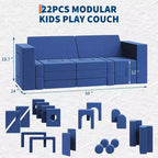Canapé de jeu modulaire pour enfants, canapé explorateur pour enfants 22 pièces/13 pièces, canapé de jeu convertible en mousse pour chambre à coucher et salle de jeux, canapé gris 2 places pour enfants